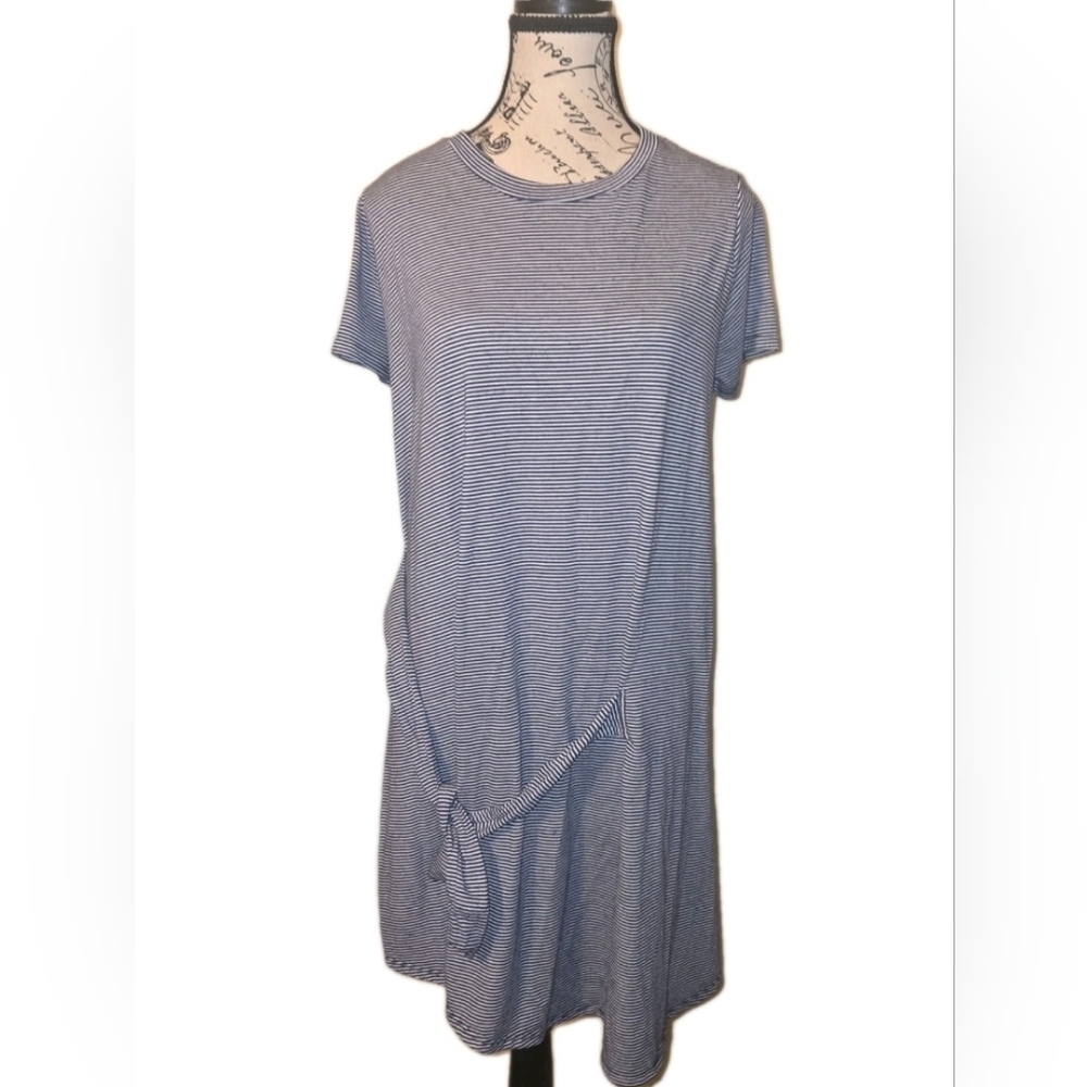 Rolla Coster Striped Side Tie Swing Dress Navy/White Sz M